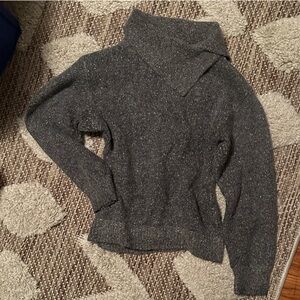 Vintage Gray Cowl Neck Knit Sweater S